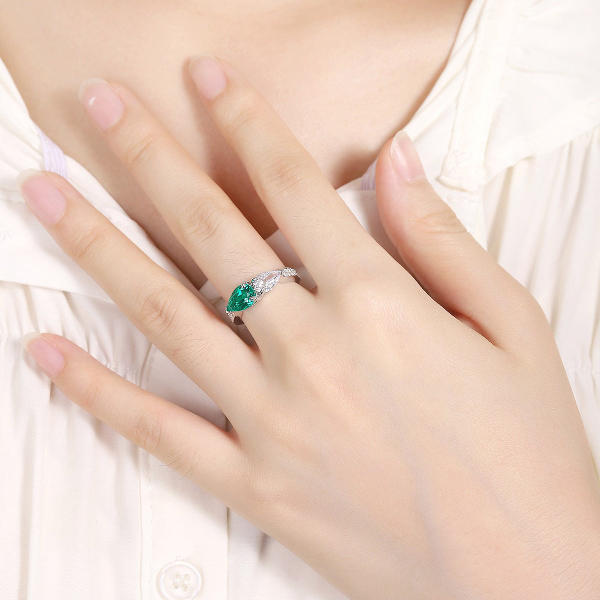 s925 sterling silver lab sapphire/ruby/emerald/paraiba/cobalt spinel & cz diamond ring