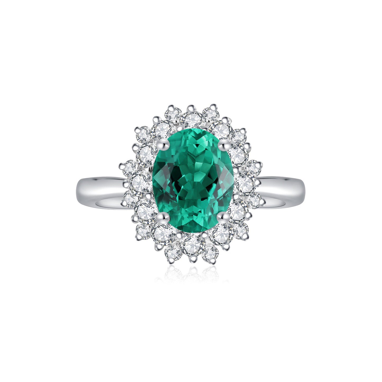 s925 sterling silver lab paraiba/sapphire/ruby/emerald/cobalt spinel & cz diamond ring