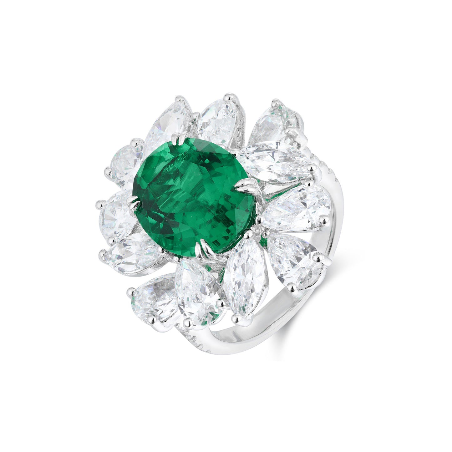 dainty oval emerald art deco engagement ring in s925 sterling silver, halo cz diamond ring, bridal wedding promise ring for her