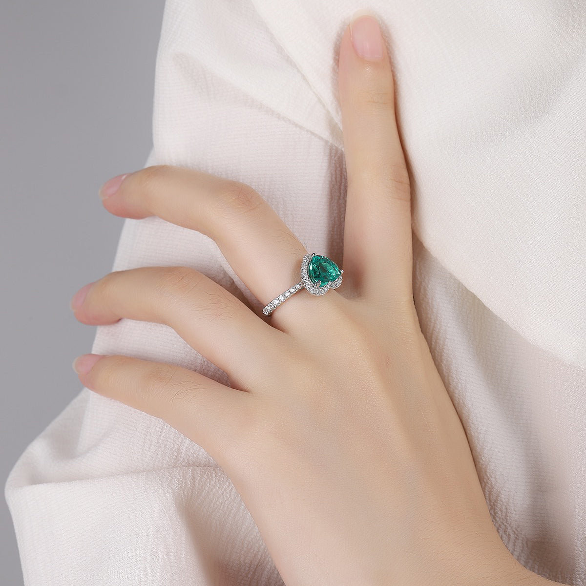 s925 sterling silver lab ruby/sapphire/paraiba/emerald & cz diamond ring