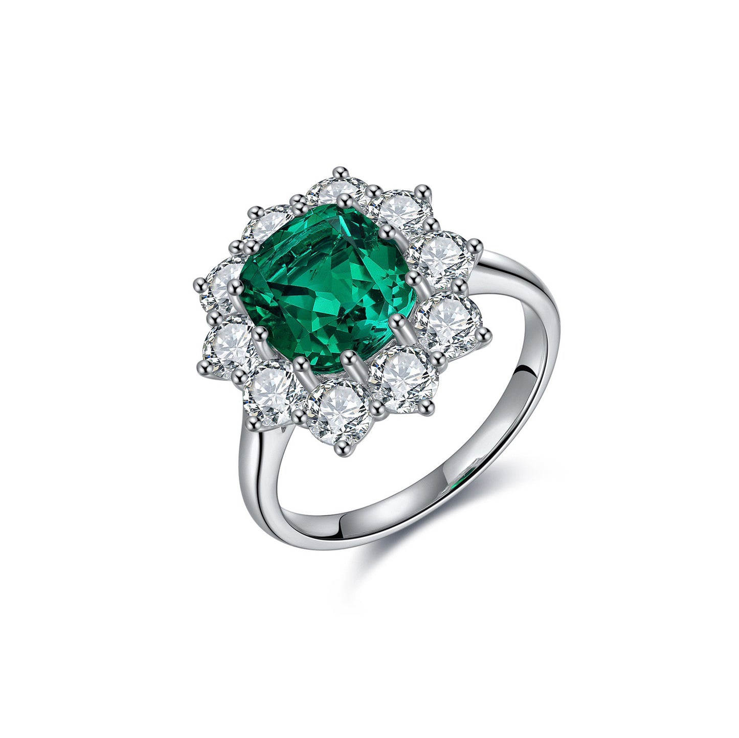 s925 sterling silver lab cobalt spinel/ruby/sapphire/emerald/paraiba & cz diamond ring
