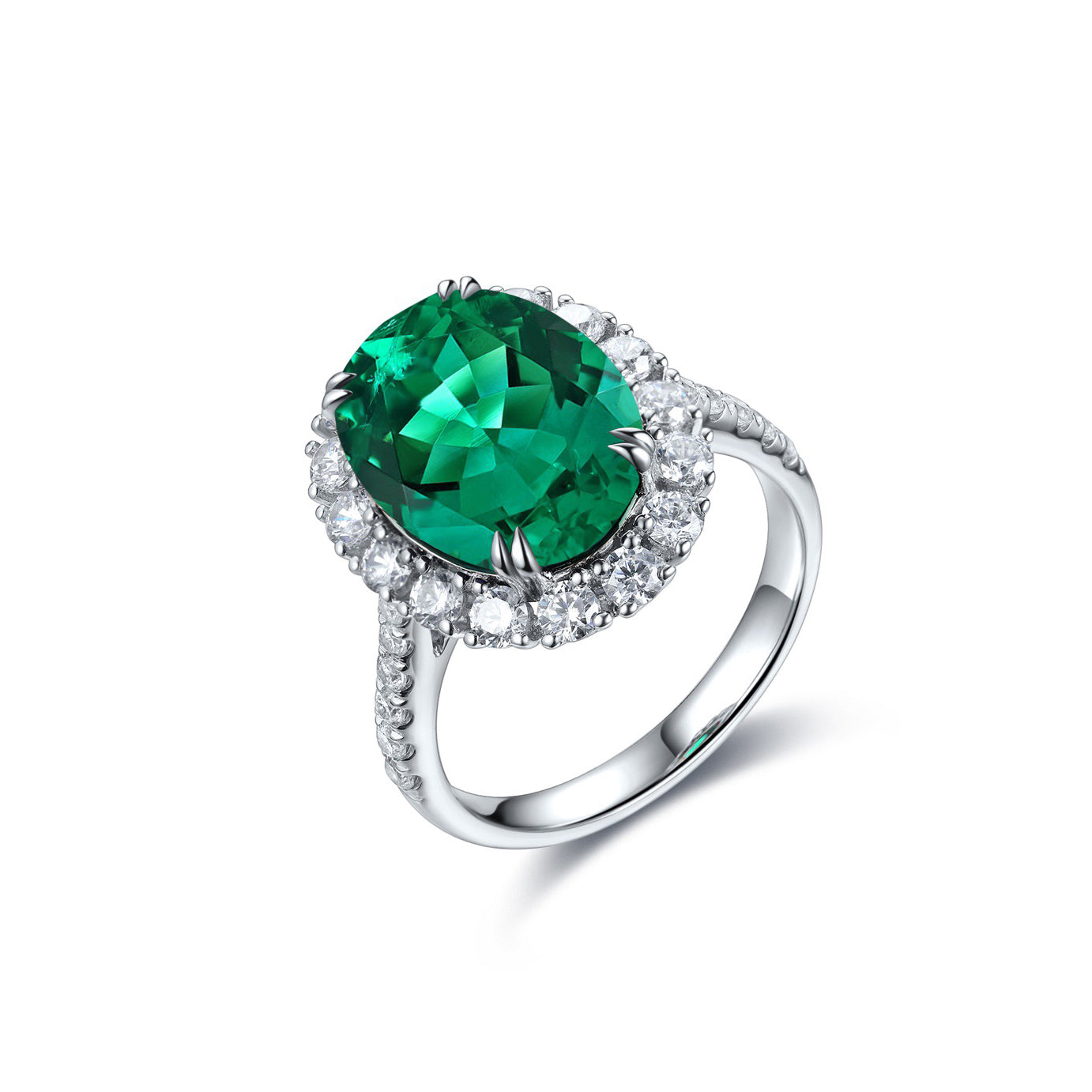 s925 sterling silver lab paraiba/ruby/sapphire/emerald/cobalt spinel & cz diamond ring