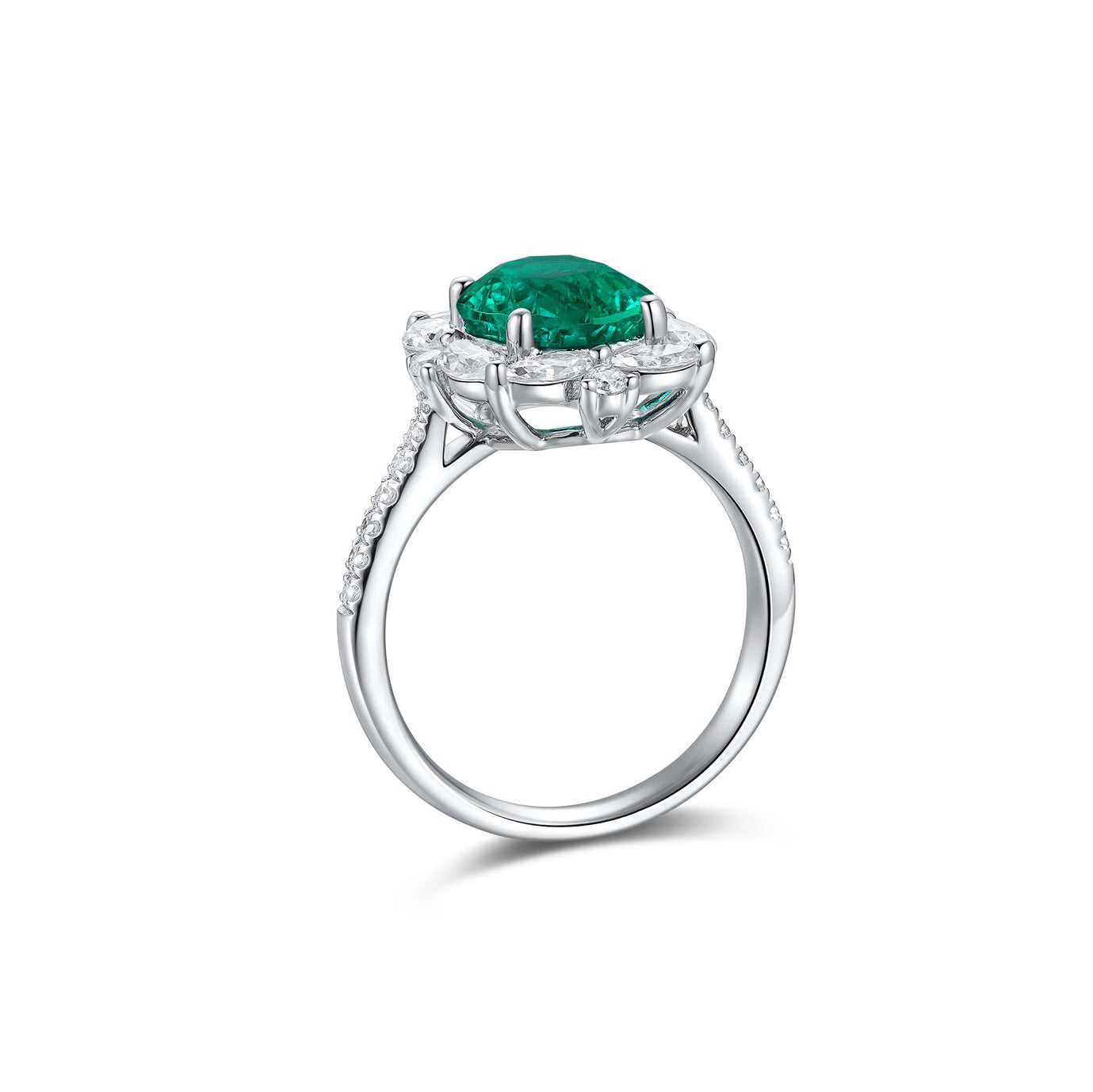s925 sterling silver lab emerald/sapphire/ruby/paraiba/cobalt spinel & cz diamond ring