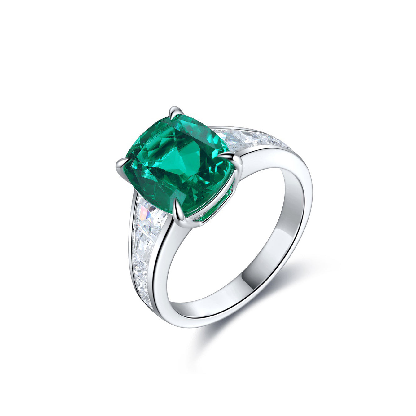 s925 sterling silver lab paraiba/ruby/sapphire/emerald & cz diamond ring