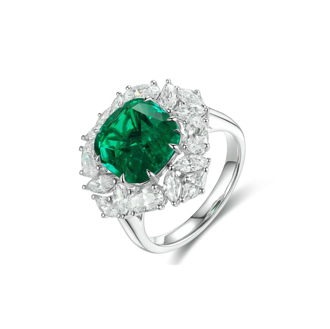 s925 sterling silver lab paraiba/ruby/sapphire/emerald & cz diamond ring