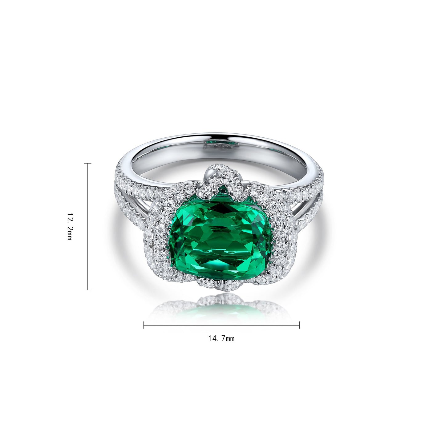 s925 sterling silver lab emerald/sapphire/ruby/paraiba & cz diamond ring