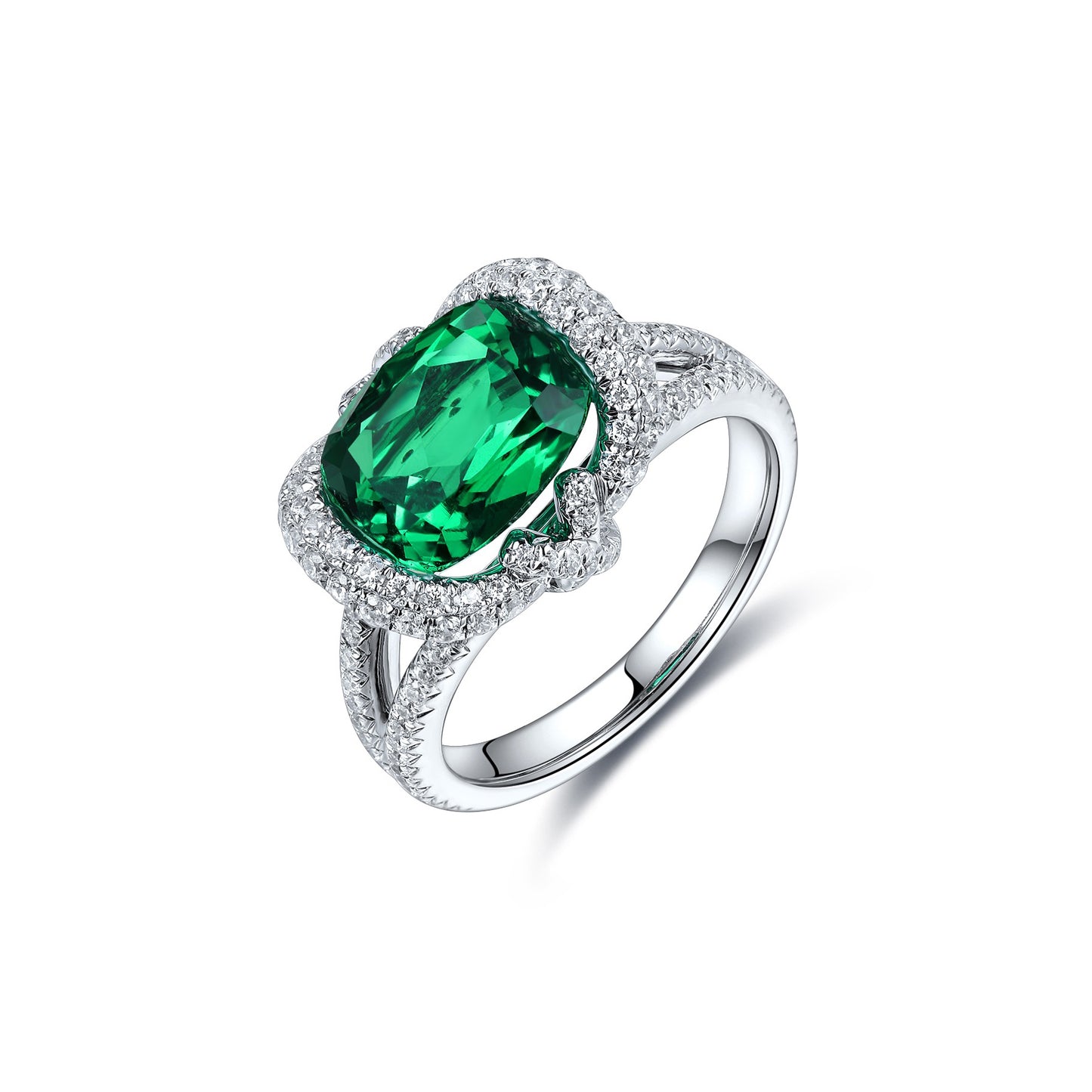s925 sterling silver lab emerald/sapphire/ruby/paraiba & cz diamond ring