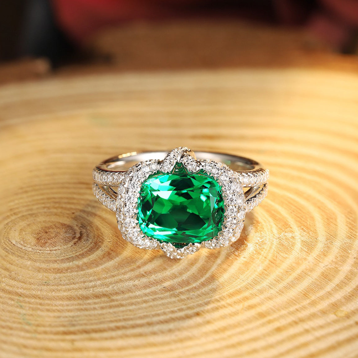 s925 sterling silver lab emerald/sapphire/ruby/paraiba & cz diamond ring