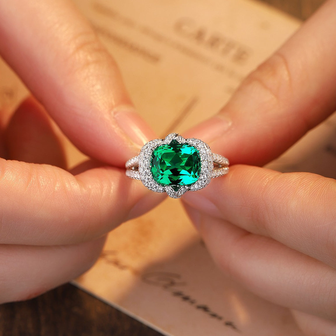 s925 sterling silver lab emerald/sapphire/ruby/paraiba & cz diamond ring