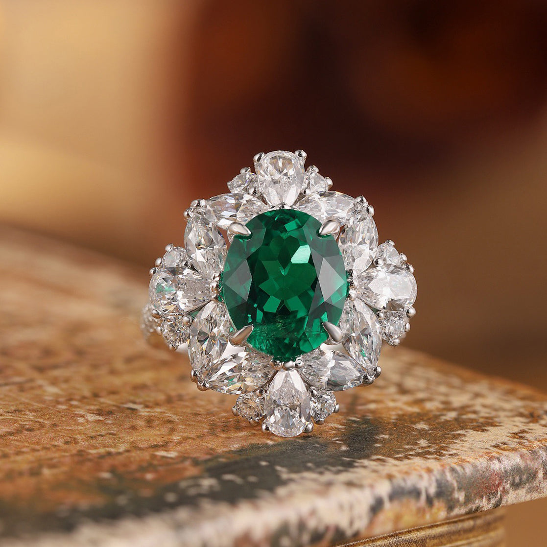 s925 sterling silver lab ruby/sapphire/emerald/paraiba/cobalt spinel & cz diamond ring