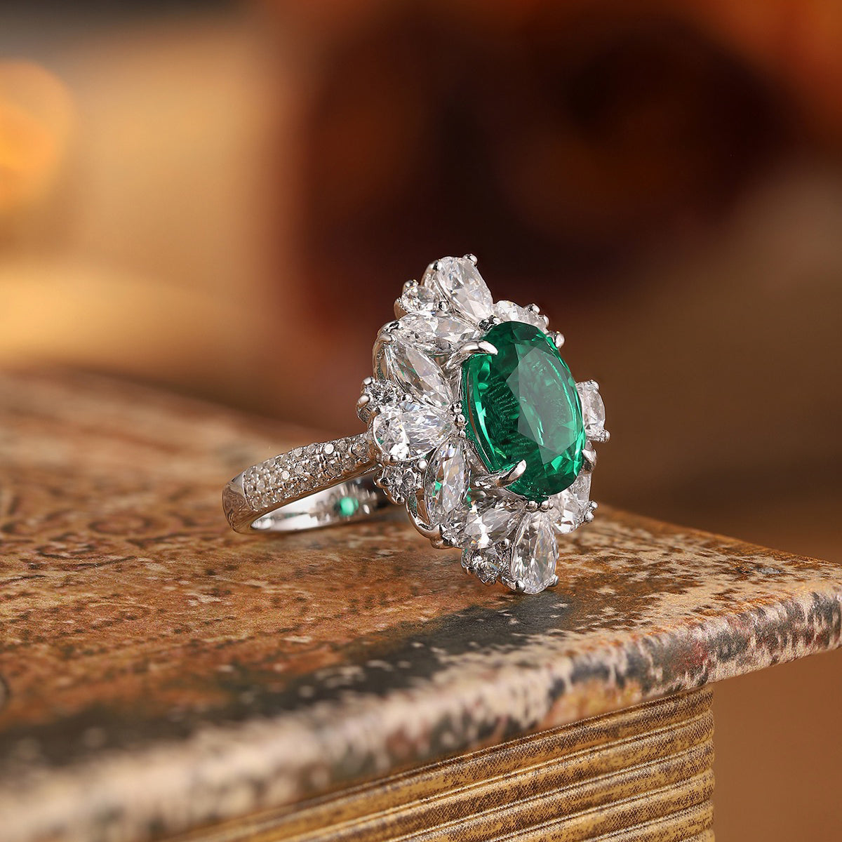 s925 sterling silver lab ruby/sapphire/emerald/paraiba/cobalt spinel & cz diamond ring