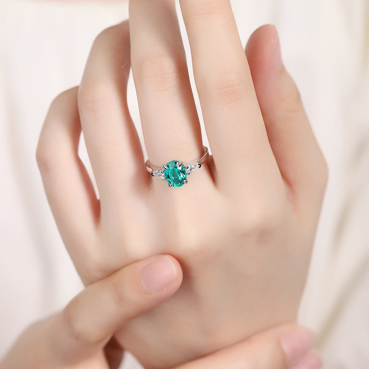 s925 sterling silver lab ruby/sapphire/emerald/paraiba/cobalt spinel & cz diamond ring