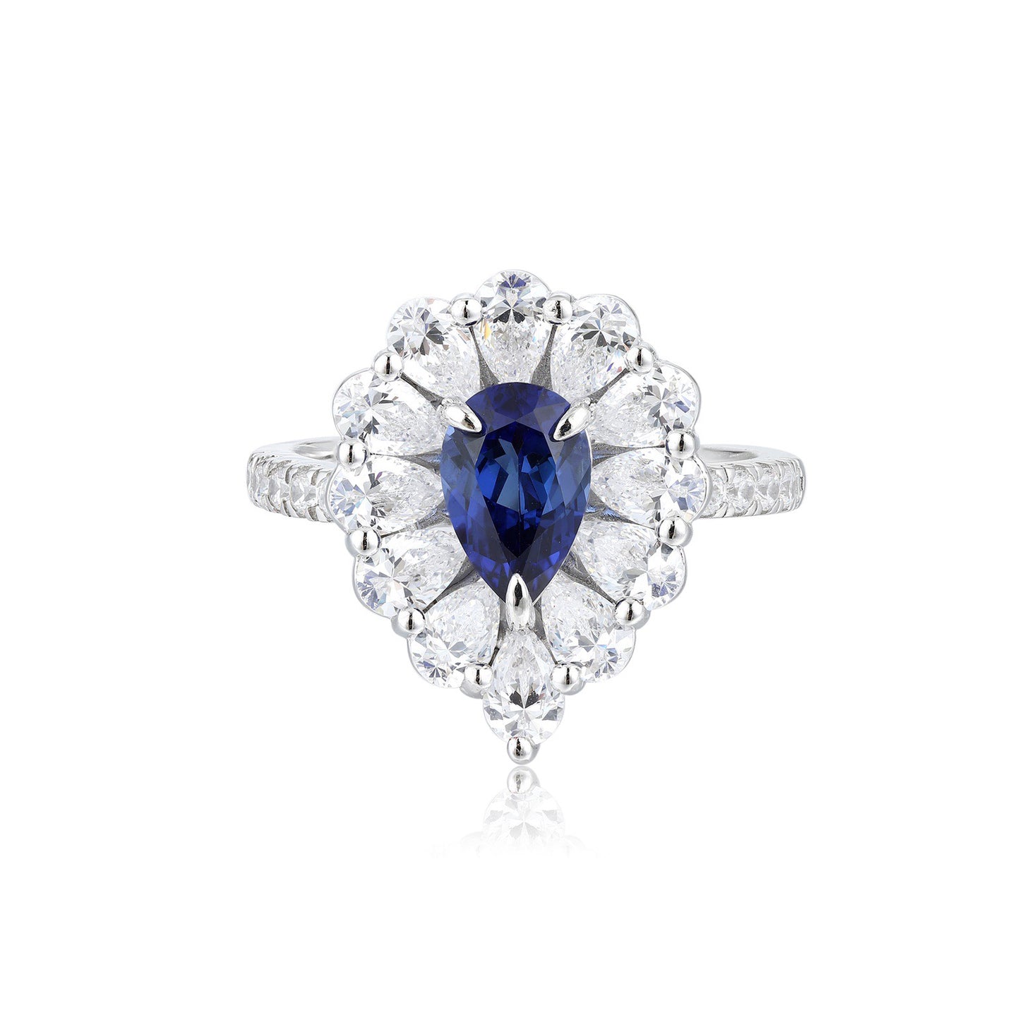 s925 sterling silver paraiba/emerald/ruby/sapphire & cz diamond ring