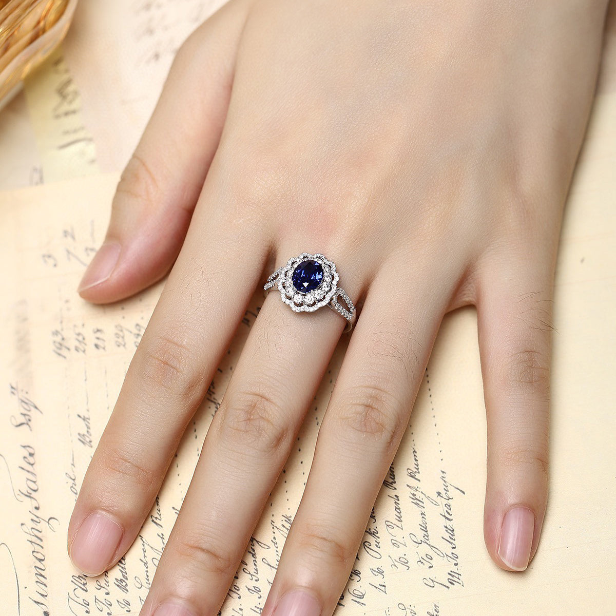 s925 sterling silver lab paraiba/sapphire/ruby/emerald & cz diamond ring
