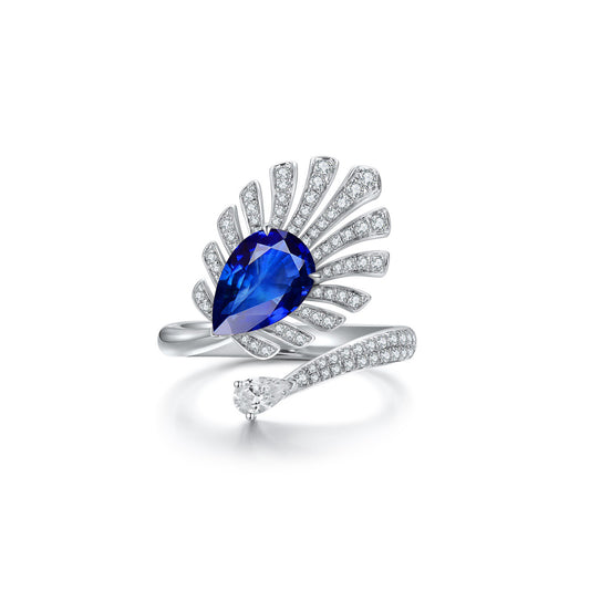 S925 Sterling Silver Lab Sapphire/Ruby/Paraiba/Cobalt Spinel/Emerald & CZ Diamond Ring