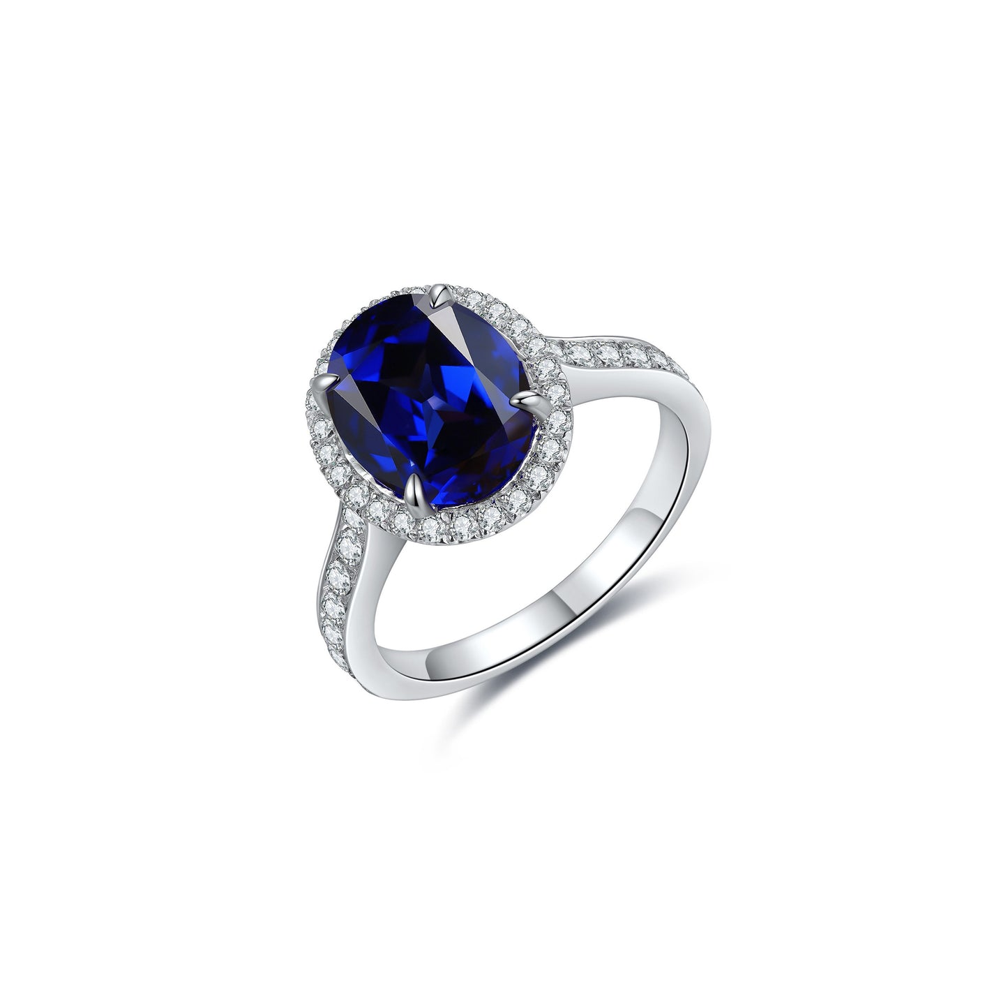 s925 sterling silver lab emerald/ruby/sapphire/paraiba & cz diamond ring