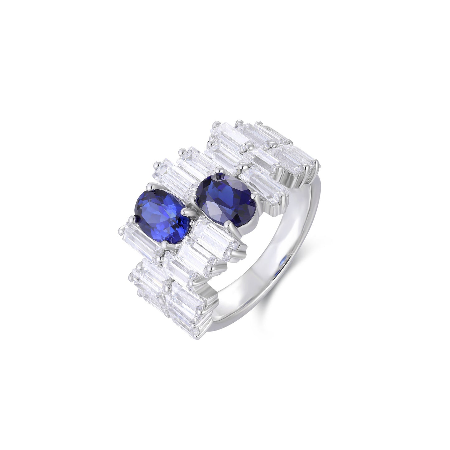 s925 sterling silver lab ruby/sapphire/emerald/paraiba/cobalt spinel & cz diamond ring