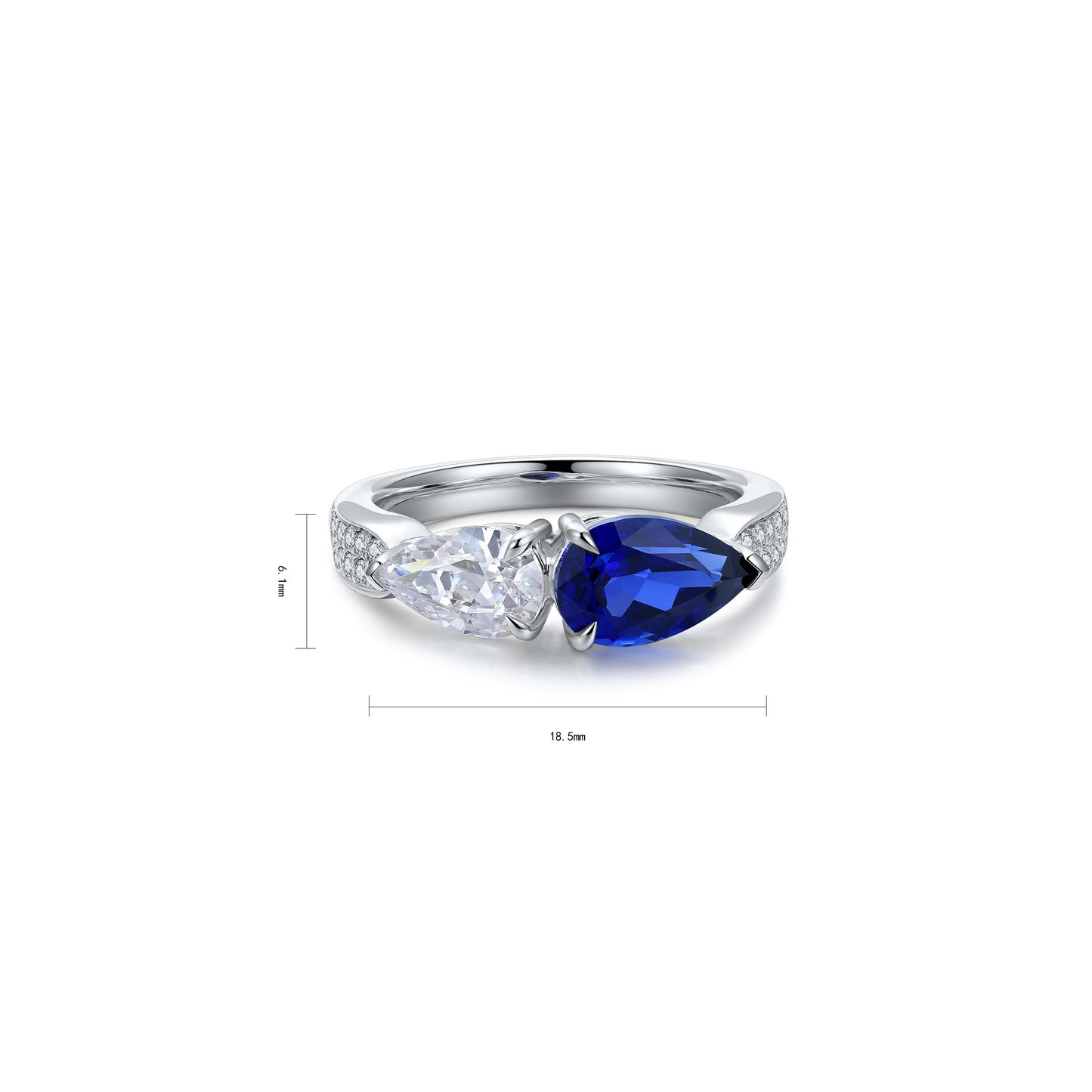 s925 sterling silver lab sapphire/ruby/emerald/paraiba/cobalt spinel & cz diamond ring