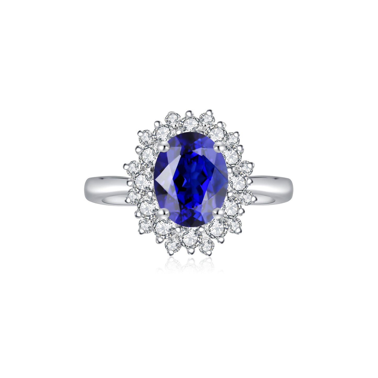 s925 sterling silver lab paraiba/sapphire/ruby/emerald/cobalt spinel & cz diamond ring