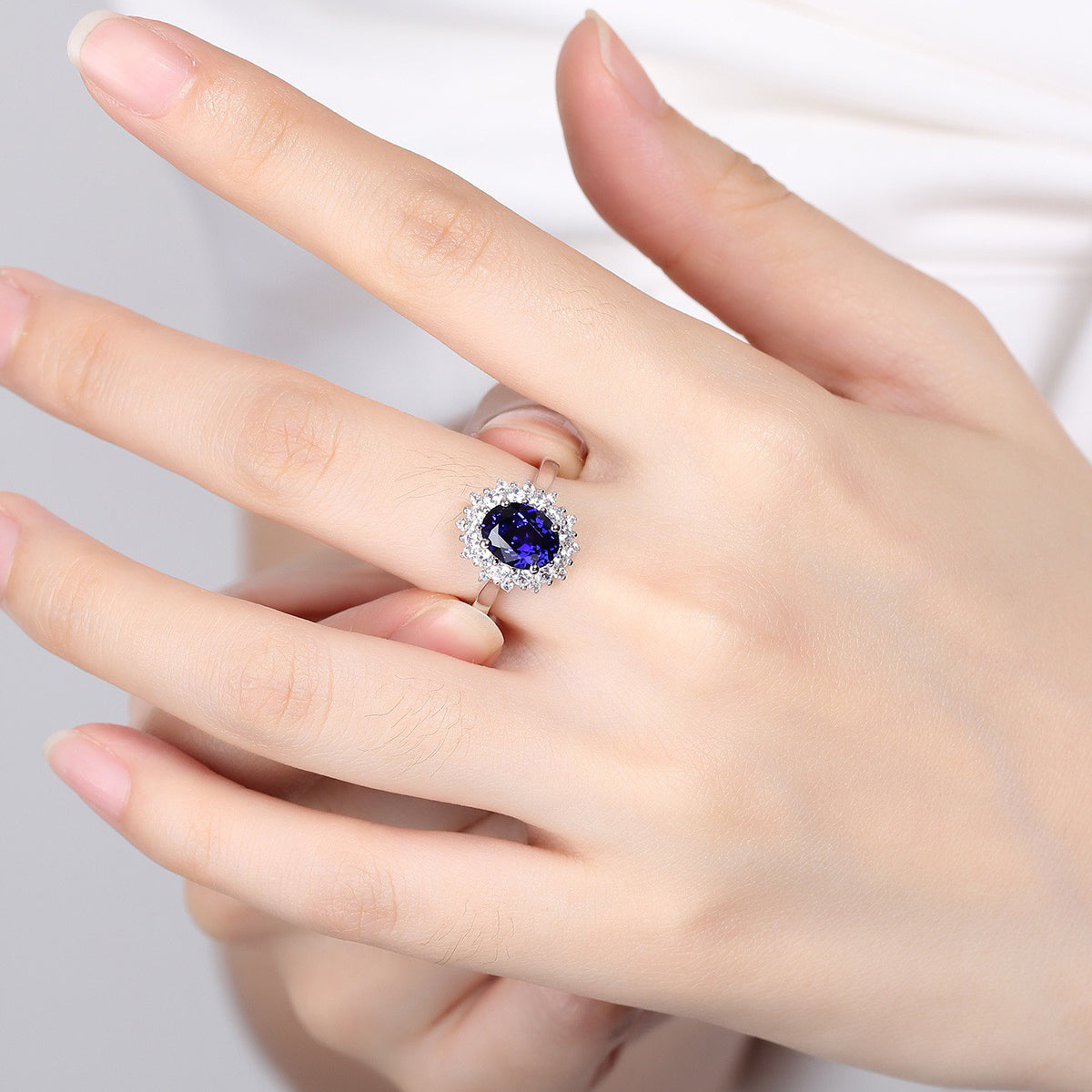s925 sterling silver lab paraiba/sapphire/ruby/emerald/cobalt spinel & cz diamond ring