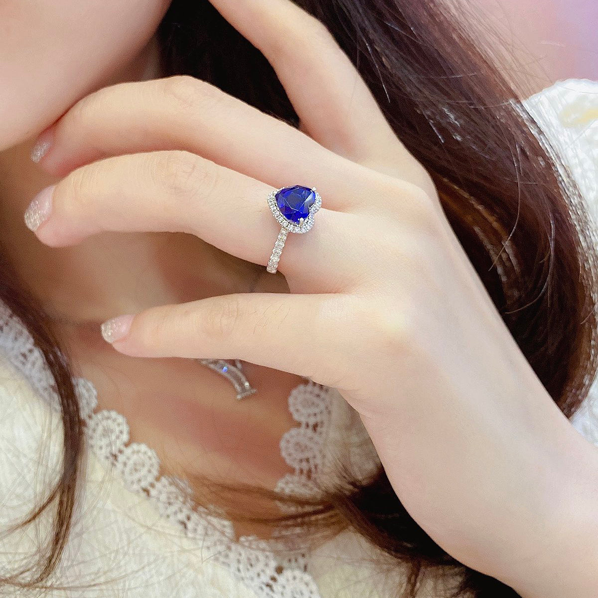 s925 sterling silver lab ruby/sapphire/paraiba/emerald & cz diamond ring