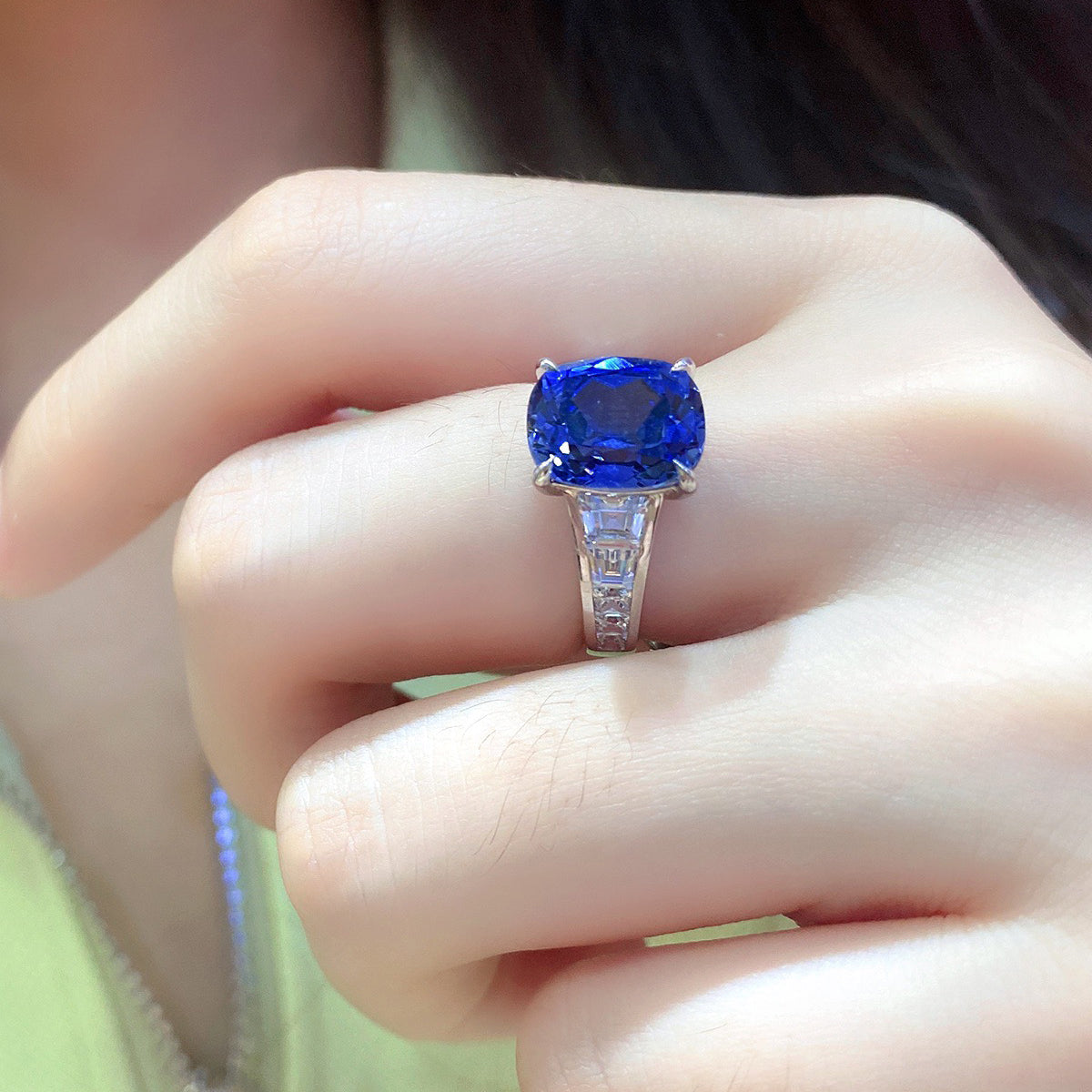 s925 sterling silver lab paraiba/ruby/sapphire/emerald & cz diamond ring