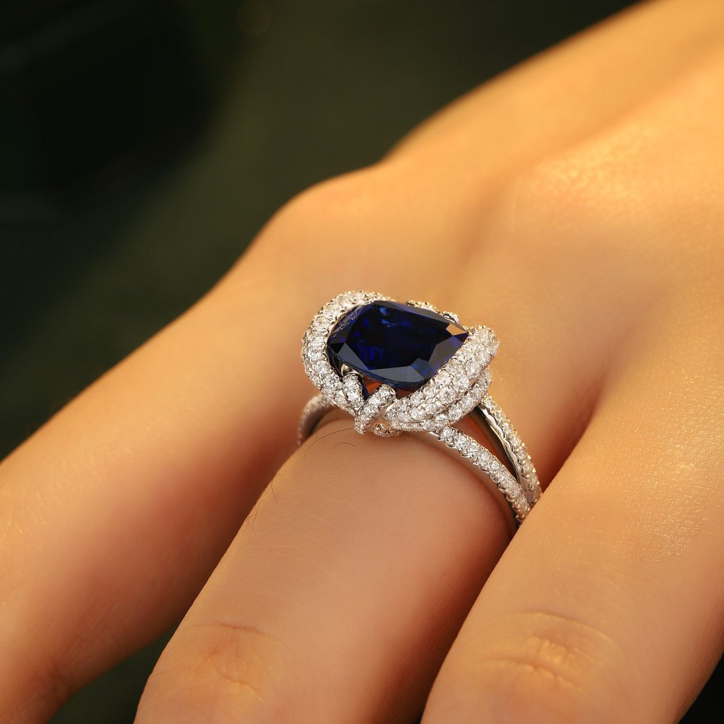 s925 sterling silver lab emerald/sapphire/ruby/paraiba & cz diamond ring