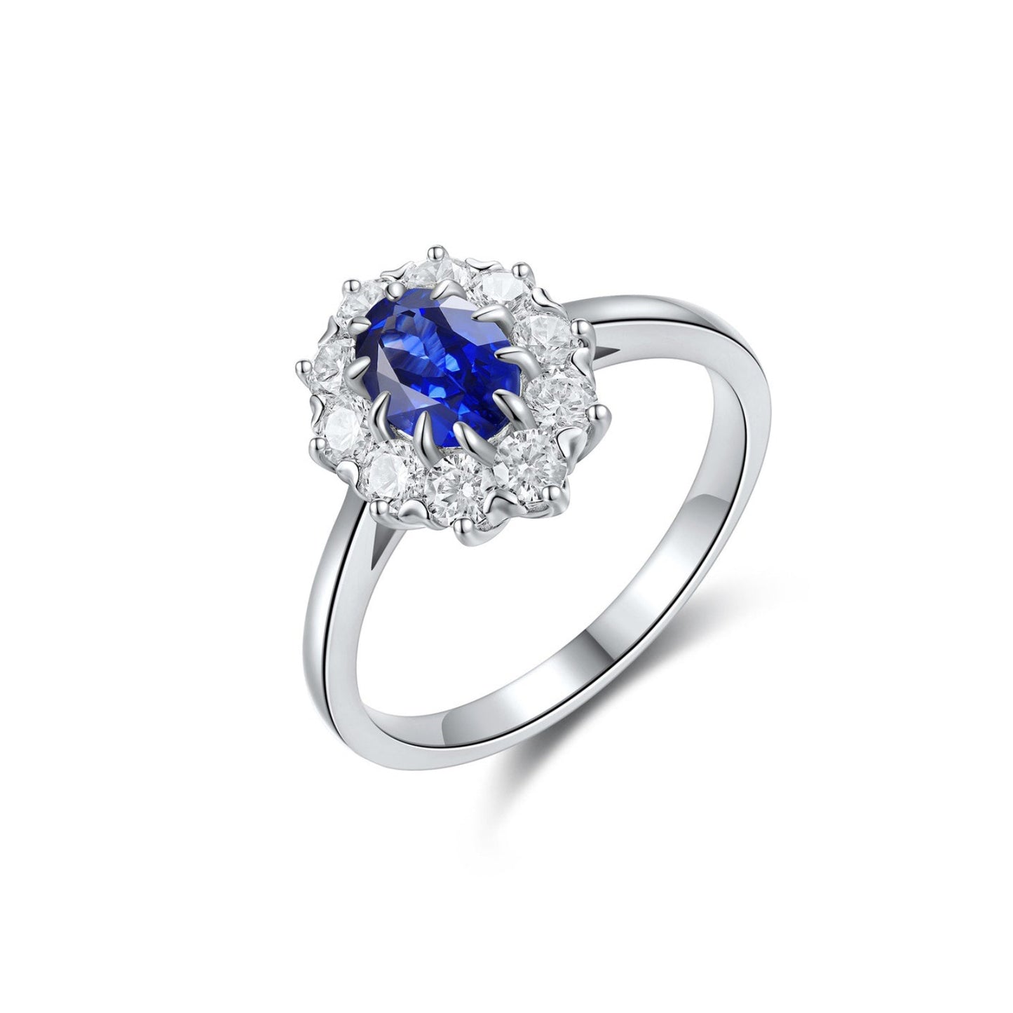 s925 sterling silver lab ruby/sapphire/emerald/paraiba/cobalt spinel & cz diamond ring