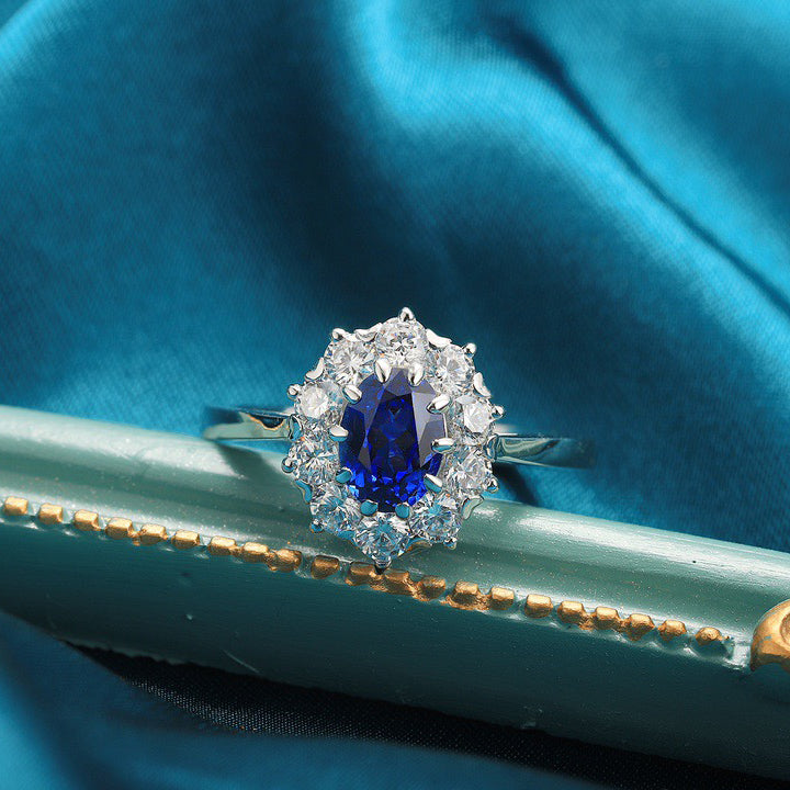 s925 sterling silver lab ruby/sapphire/emerald/paraiba/cobalt spinel & cz diamond ring