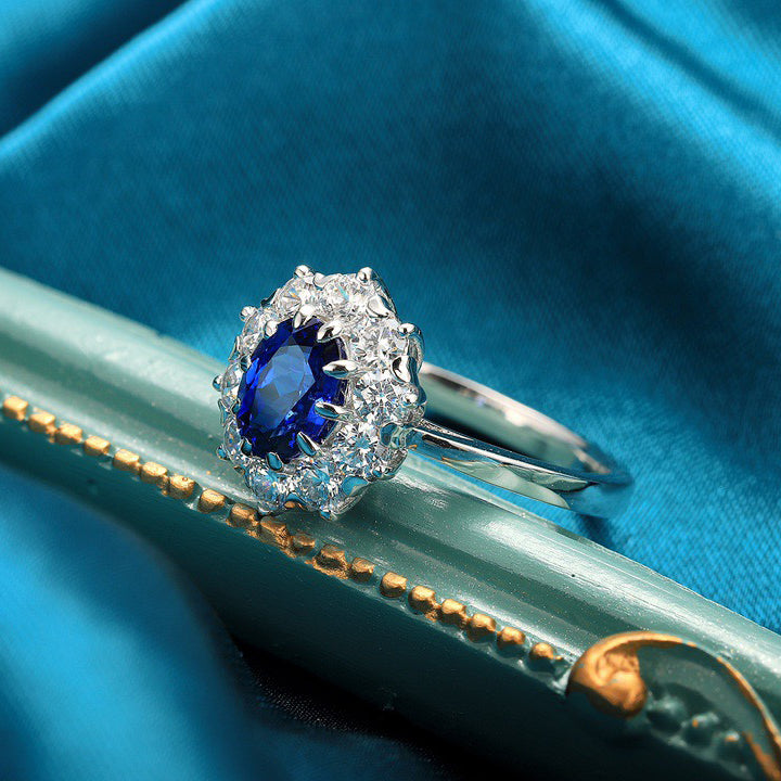 s925 sterling silver lab ruby/sapphire/emerald/paraiba/cobalt spinel & cz diamond ring
