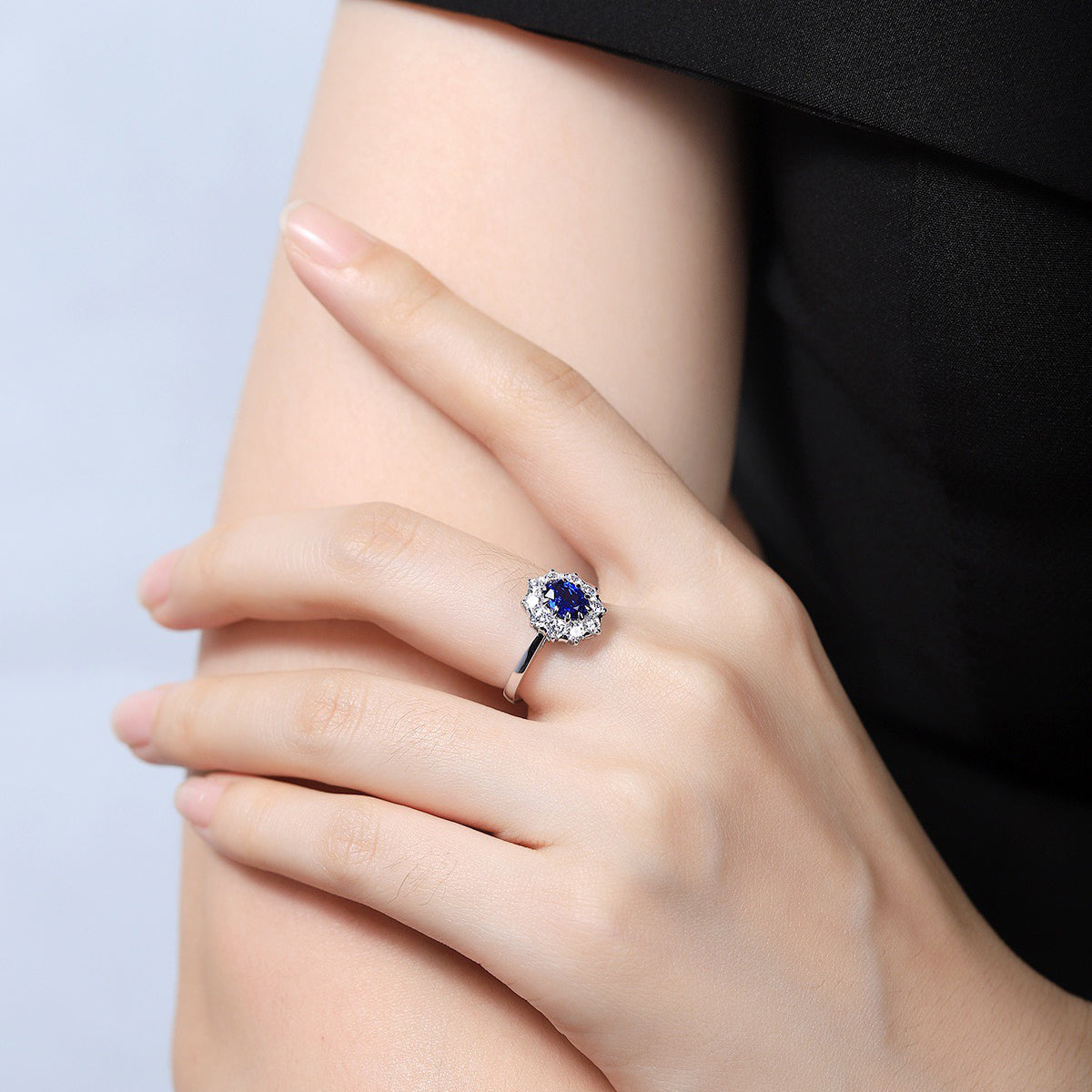 s925 sterling silver lab ruby/sapphire/emerald/paraiba/cobalt spinel & cz diamond ring
