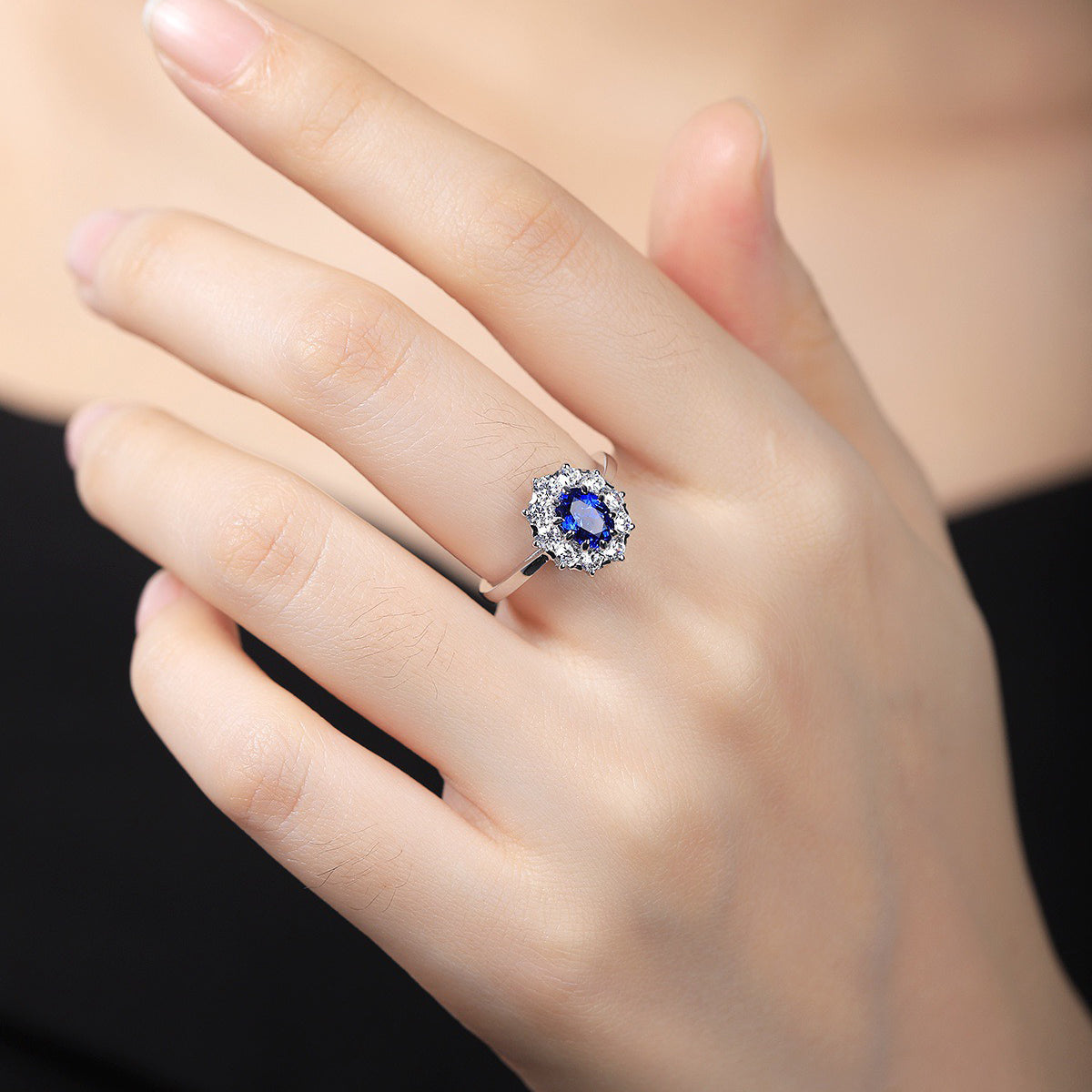 s925 sterling silver lab ruby/sapphire/emerald/paraiba/cobalt spinel & cz diamond ring