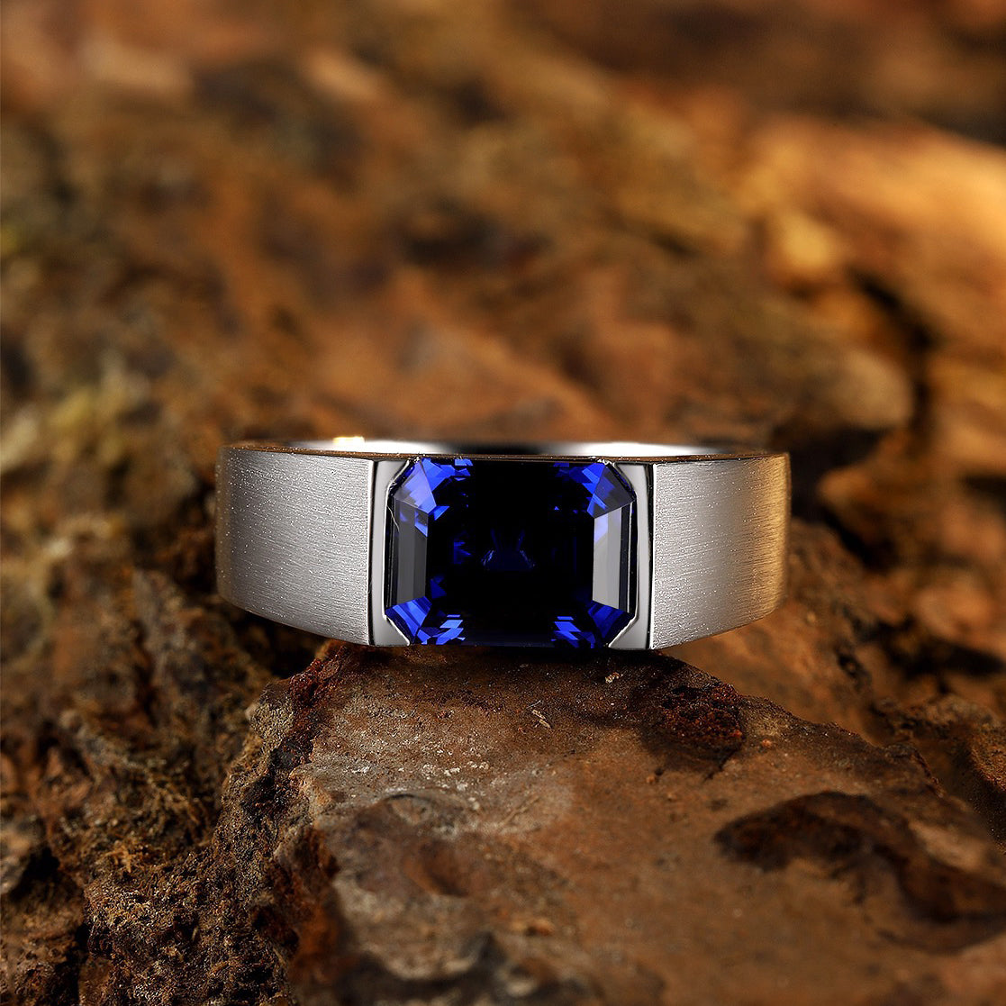 blue sapphire ring,s925 sterling silver ring, men's signet ring, handmade signet ring, blue sapphire signet ring, gift ring for him