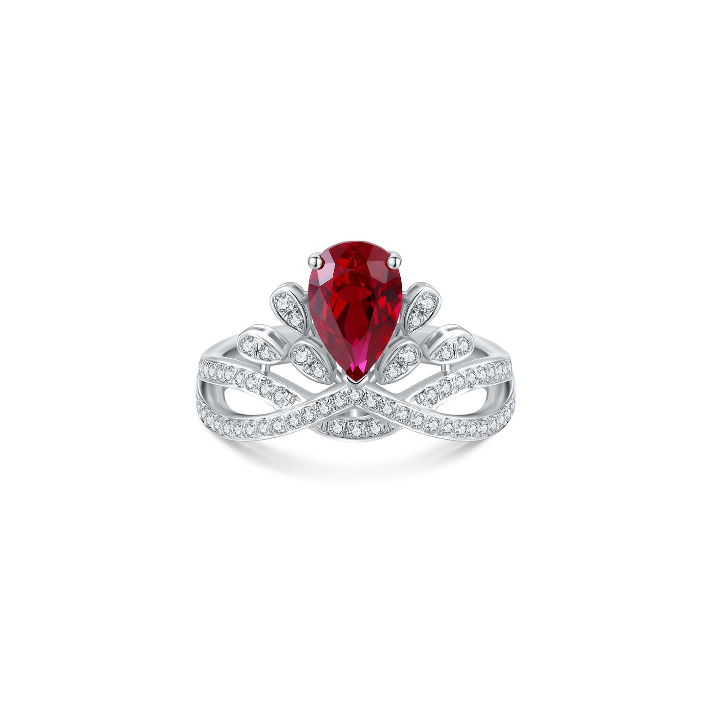 s925 sterling silver lab emerald/cobalt spinel/paraiba/sapphire/ruby & cz diamond ring