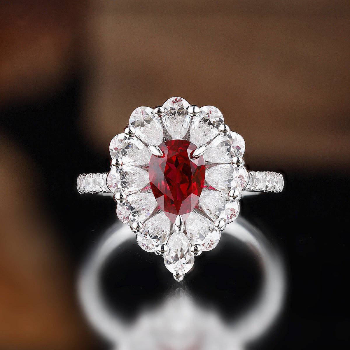 s925 sterling silver paraiba/emerald/ruby/sapphire & cz diamond ring