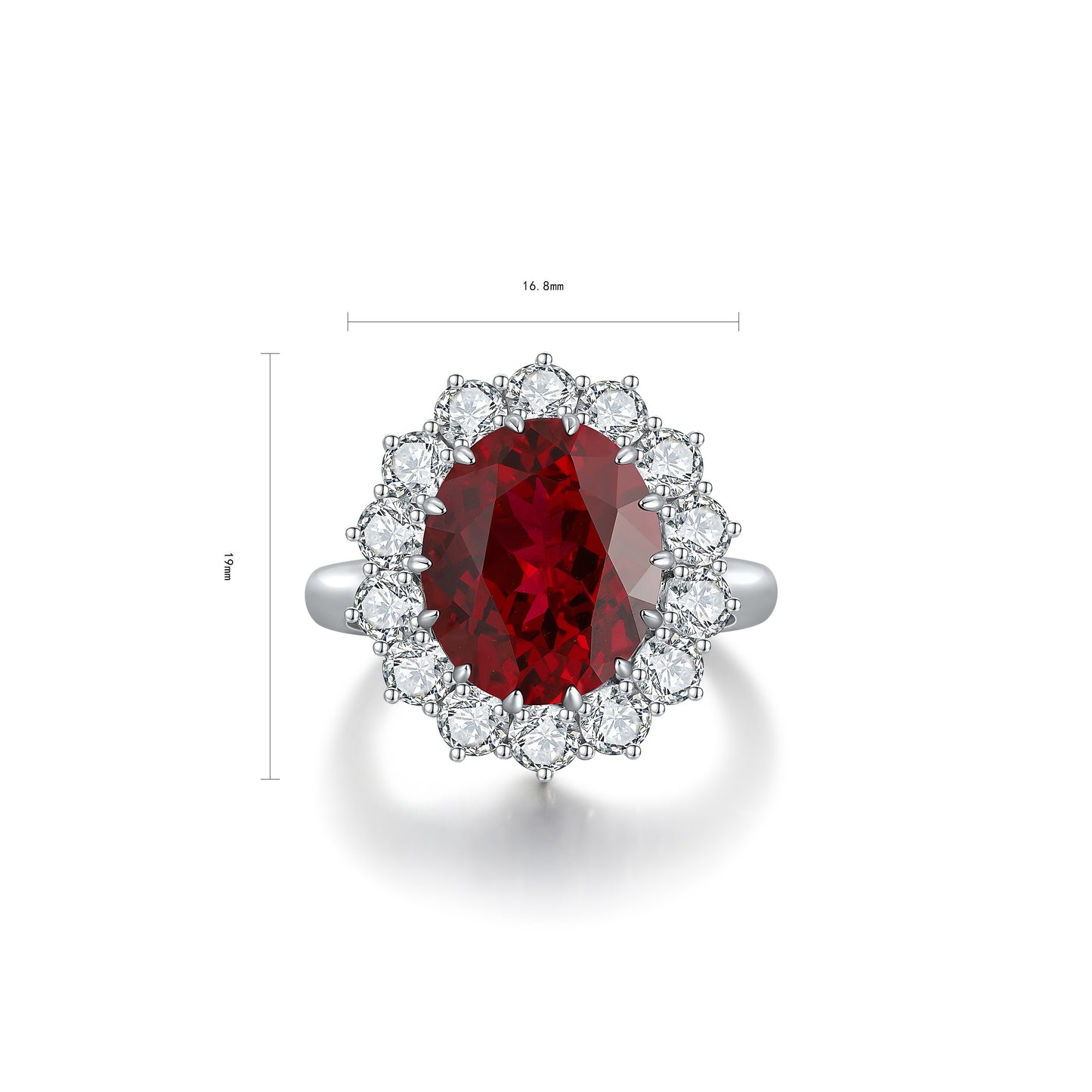 s925 sterling silver lab ruby/paraiba/sapphire/emerald/cobalt spinel & cz diamond ring