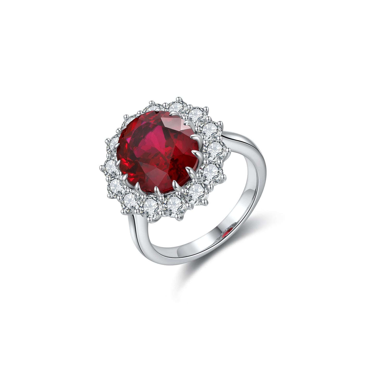 s925 sterling silver lab ruby/paraiba/sapphire/emerald/cobalt spinel & cz diamond ring