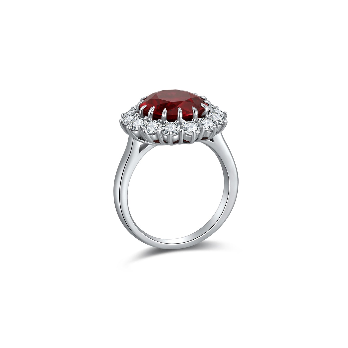 s925 sterling silver lab ruby/paraiba/sapphire/emerald/cobalt spinel & cz diamond ring