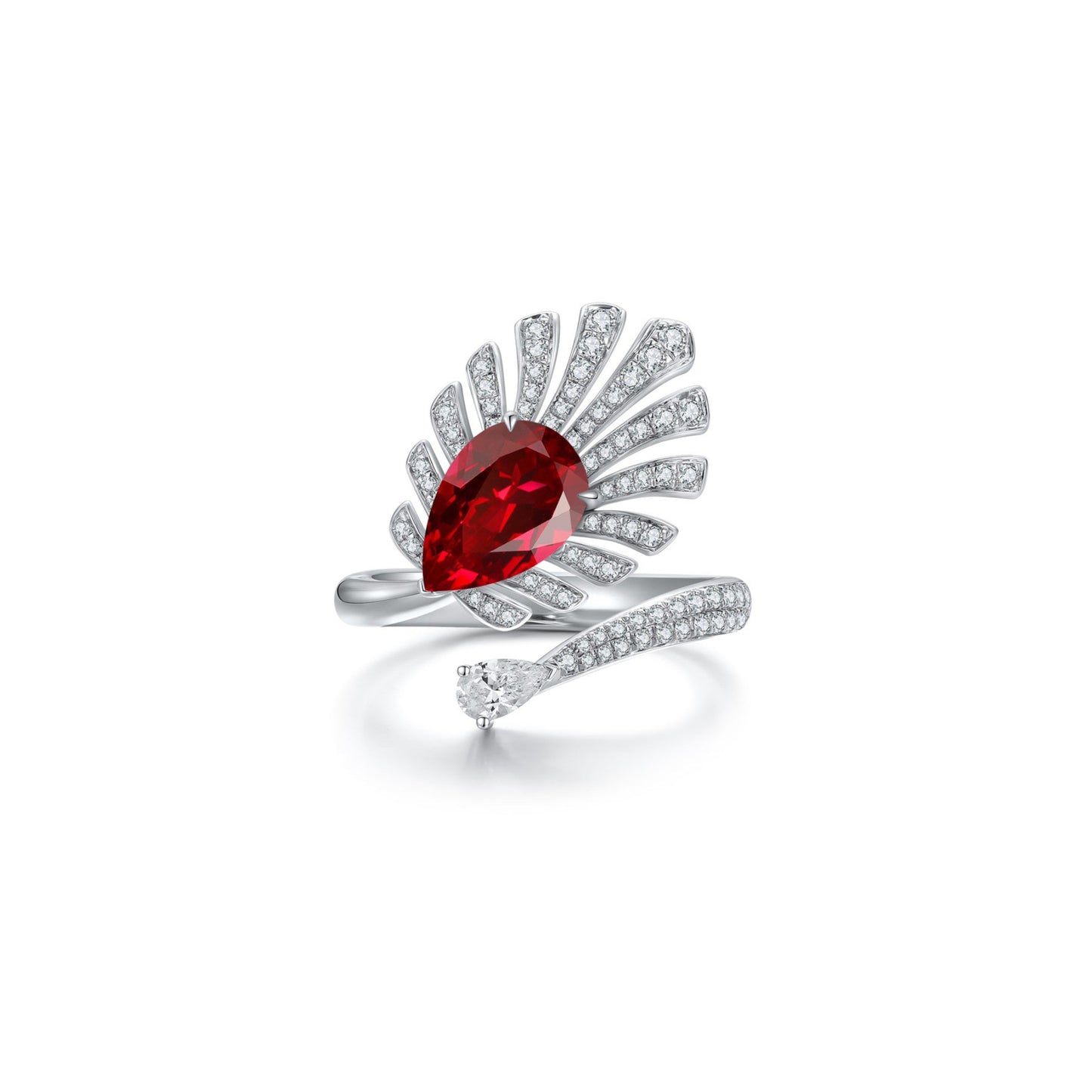 s925 sterling silver lab sapphire/ruby/paraiba/cobalt spinel/emerald & cz diamond ring