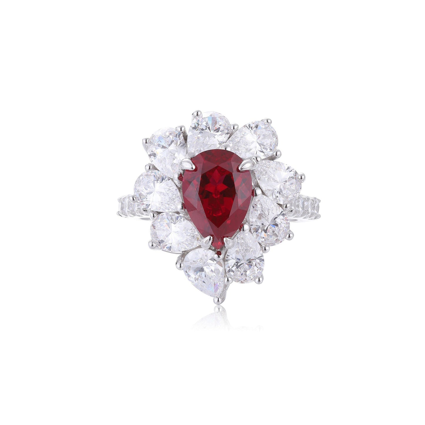 s925 sterling silver lab paraiba/emerald/ruby/sapphire & cz diamond ring