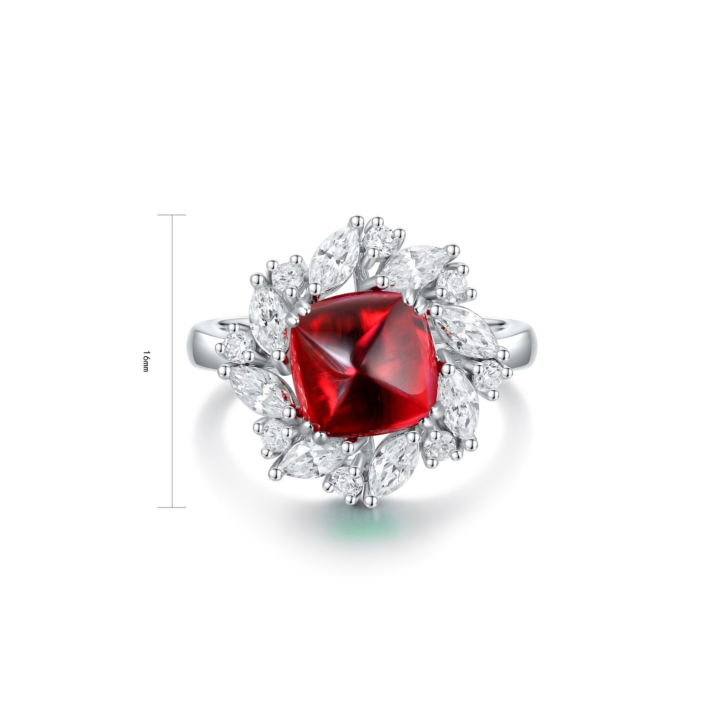 s925 sterling silver lab ruby/emerald/sapphire/paraiba & cz diamond ring