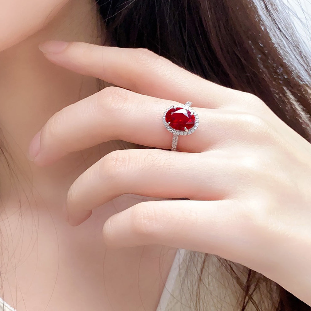 s925 sterling silver lab emerald/ruby/sapphire/paraiba & cz diamond ring