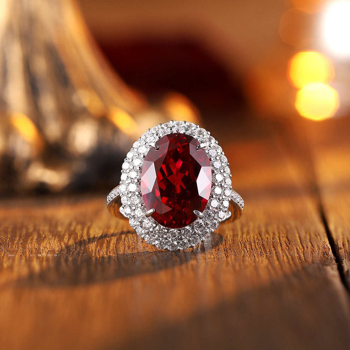ruby ring, halo ring, oval ring, july birthstone, solitaire ring, ruby jewelry, cz ring, birthstone ring, gift for her