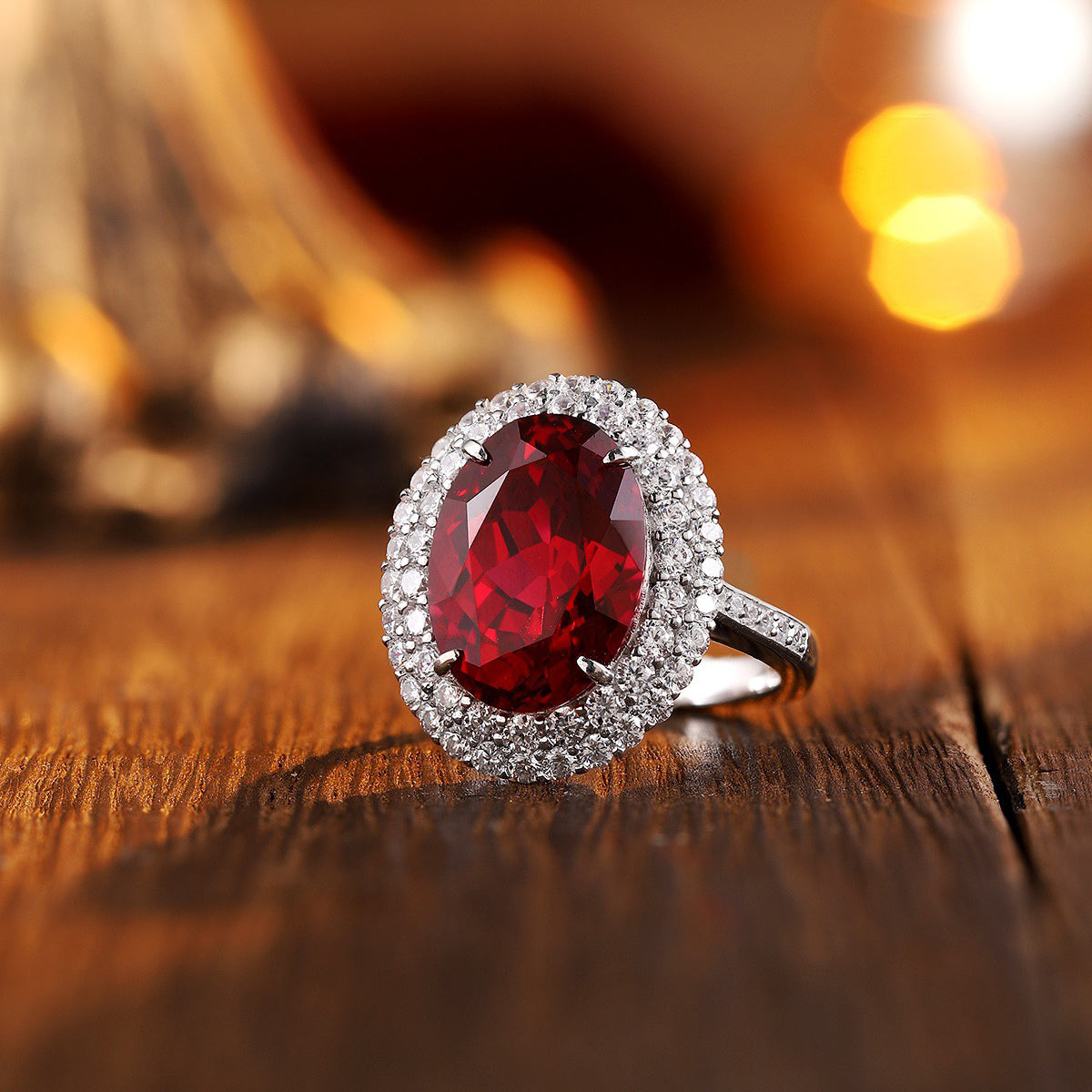 ruby ring, halo ring, oval ring, july birthstone, solitaire ring, ruby jewelry, cz ring, birthstone ring, gift for her