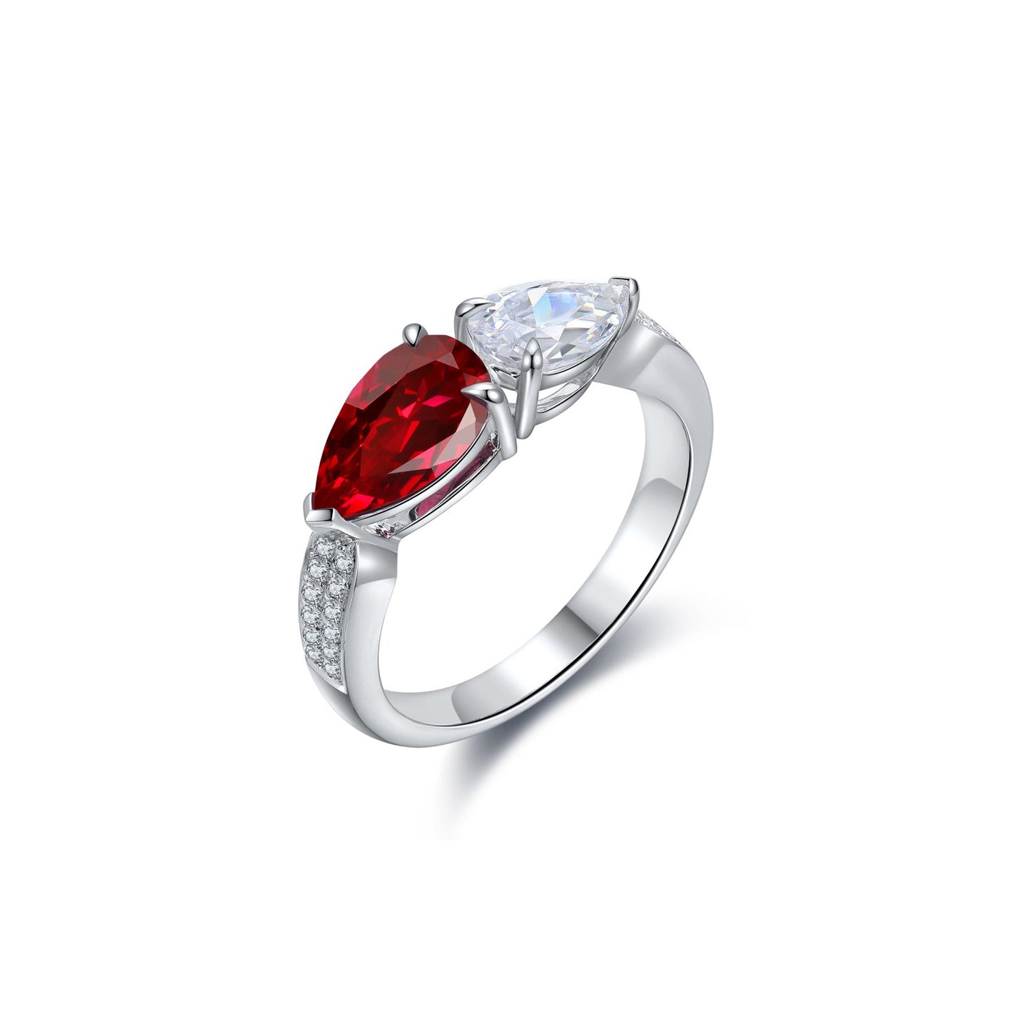 s925 sterling silver lab sapphire/ruby/emerald/paraiba/cobalt spinel & cz diamond ring