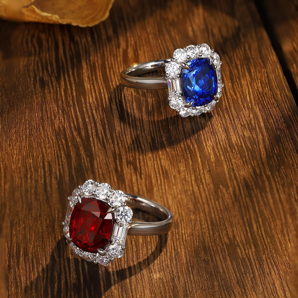 s925 sterling silver lab paraiba/sapphire/emerald/ruby & cz diamond ring