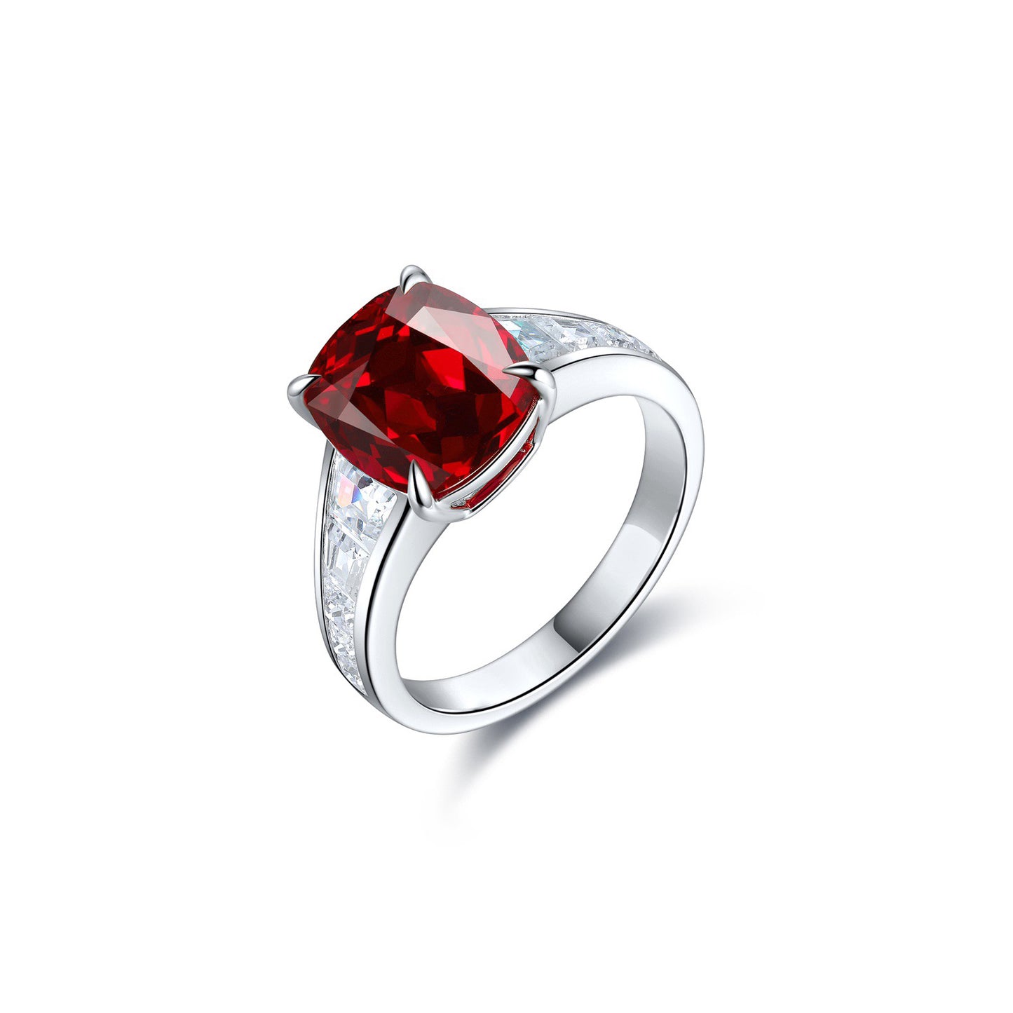 s925 sterling silver lab paraiba/ruby/sapphire/emerald & cz diamond ring