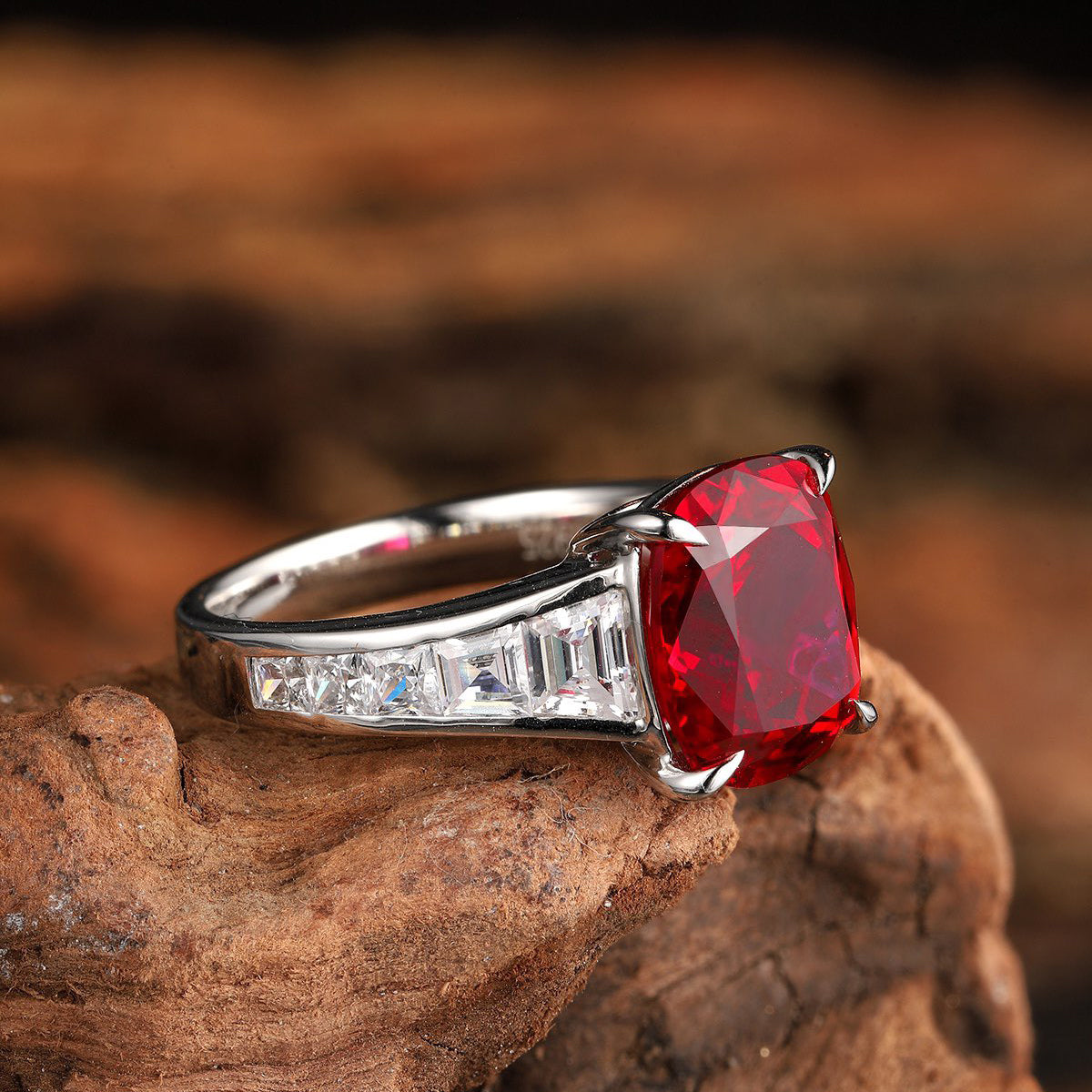 dainty ruby ring – cushion cut ruby minimalist ring – july birthstone sterling silver ring – handmade 925 silver promise ring gift for her