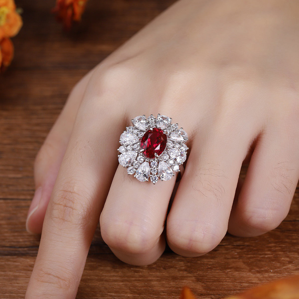 s925 sterling silver lab sapphire/paraiba/emerald/ruby & cz diamond ring