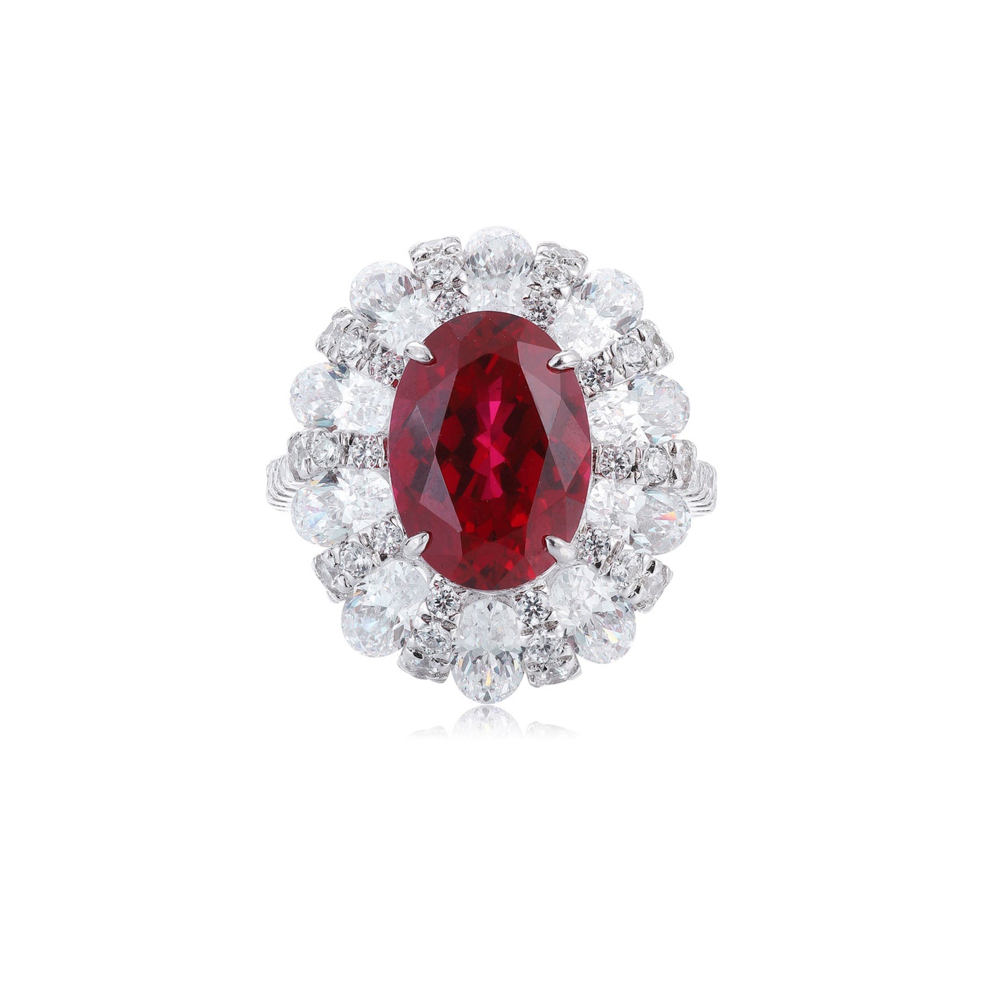 s925 sterling silver lab paraiba/ruby/sapphire/emerald & cz diamond ring